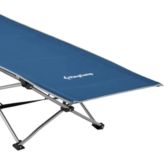 KingCamp Folding Portable Lightweight Outdoor Camping Travel Sleeping Bed Cot with Multi Layer Side Pocket, Carrying Bag, and Anti Slip Feet, Blue image {2}