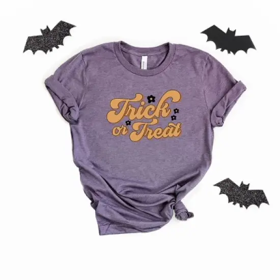 Simply Sage Market Women's Trick Or Treat Flowers Short Sleeve Graphic Tee image {1}