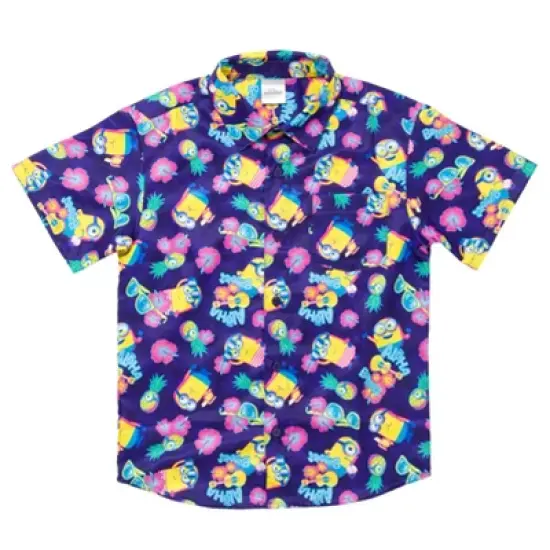 Despicable Me Minions Hawaiian Button Down Dress Shirt Matching Family Toddler to Adult  image {5}