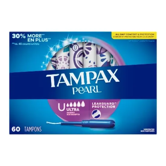 Tampax Pearl Ultra Absorbency with LeakGuard Braid Tampons - Unscented image {7}