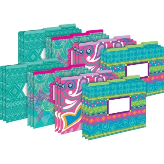 Barker Creek Bohemian 14pt Letter-Size File Folders Multi-Design Set 24 per Set: Paper, Top Tab, Non-Pronged, 50 Sheet Capacity image {3}
