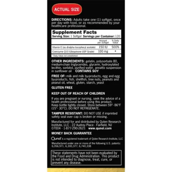 Qunol Ultra CoQ10 Dietary Supplement Softgels - 120ct image {1}