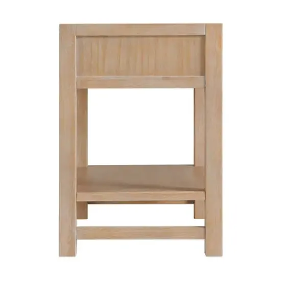 Arden 2 Drawer Wood Nightstand with Open Shelf Light Driftwood - Alaterre Furniture image {6}