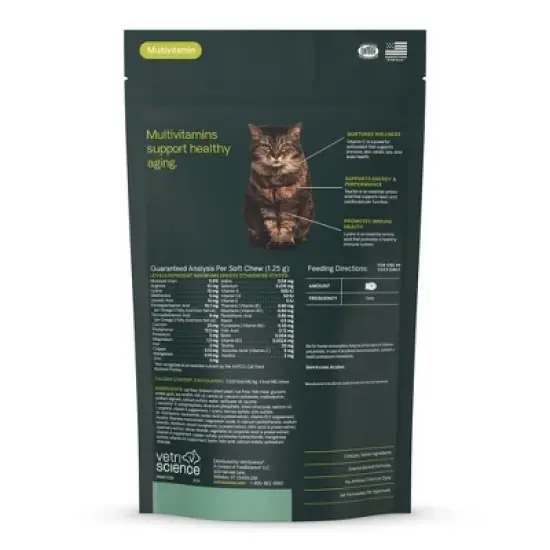 VetriScience Senior 27+ Active Health Chews for Cats, Everyday Health Support, 30 Count Bag image {2}