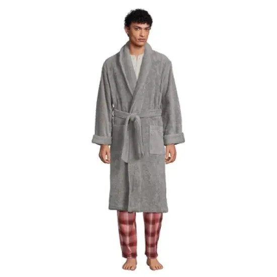 Lands' End Men's Calf Length Turkish Terry Robe image {9}