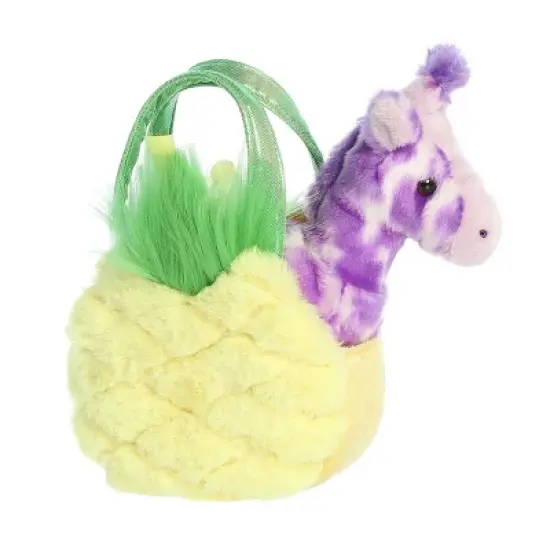 Aurora Small Pineapple Giraffe Fancy Pals Fashionable Stuffed Animal Purple 8" image {1}