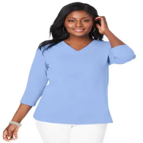 Jessica London Women&rsquo;s Plus Size V-Neck Tee image {8}