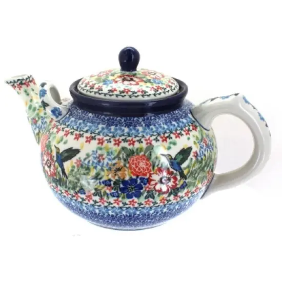 Blue Rose Polish Pottery 444 Ceramika Artystyczna Large Teapot image {8}