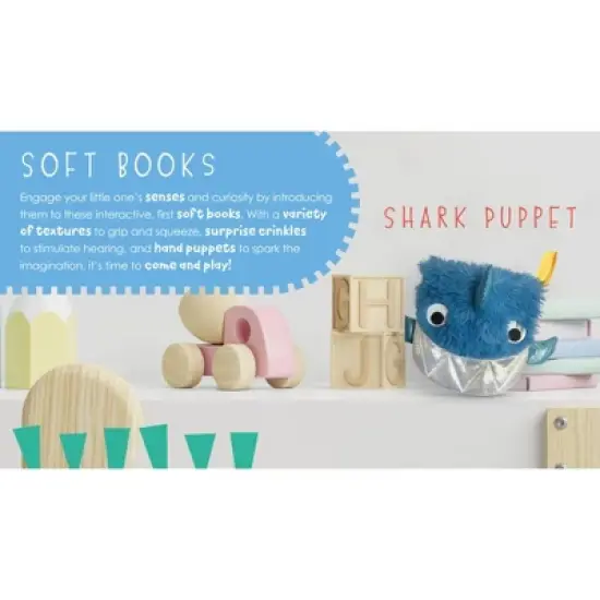 Make Believe Ideas Shark Hand Puppet Soft Cloth Book image {3}