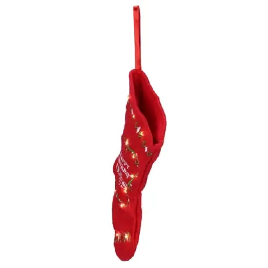 Roman 9" Red, White And Green "Happy Birthday Jesus" Battery Operated Christmas Stocking image {1}