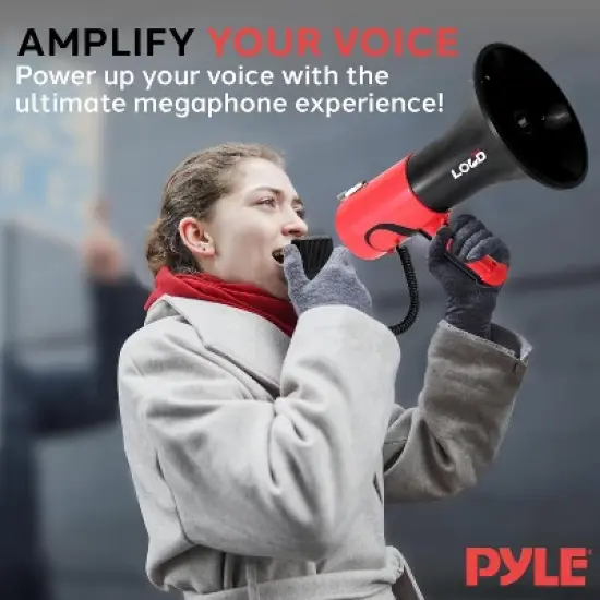 Pyle 100W Bluetooth Megaphone Bullhorn with Voice Changer & Aux Input - PMP64VC image {4}