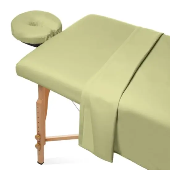 Saloniture 3-Piece Microfiber Massage Table Sheet Set, Includes Flat and Fitted Sheets with Face Cradle Cover image {15}