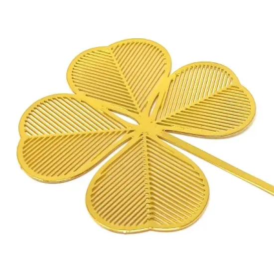 Wrapables Metallic Bookmark with Tassel for Book Lovers & Readers (Set of 2), Lotus & Clover image {4}