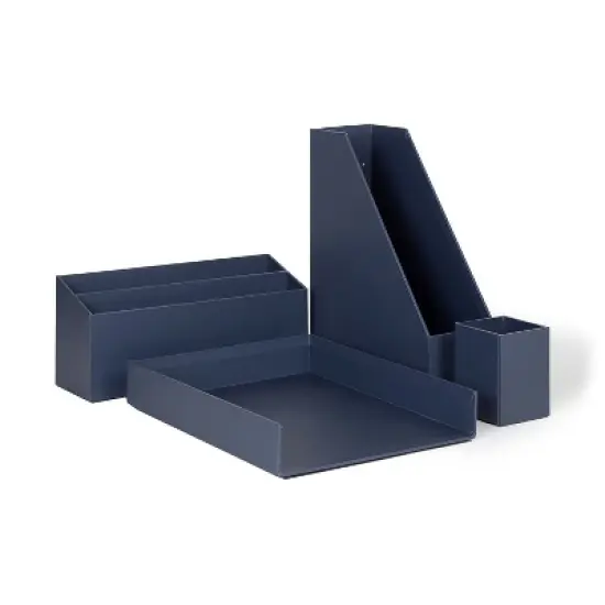 U Brands Paperboard Desk Organization Set Solid Navy (3631U00-02) image {9}