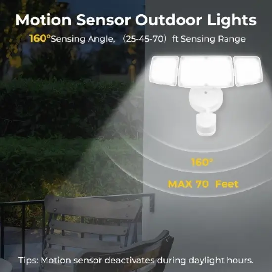 ZAFRO LED Flood Motion Sensor Outdoor Lights, 50W 5500LM 5000K Wet Location Waterproof,4 Lighting Modes, 4 Lighting Durations, White. image {8}
