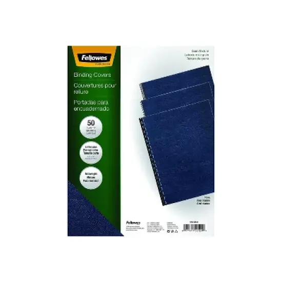 Fellowes Classic Grain Texture Binding System Covers 11 x 8-1/2 Navy 50/Pack 52124 image {5}