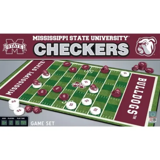 MasterPieces Officially licensed NCAA Mississippi State Bulldogs Checkers Board Game for Families and Kids ages 6 and Up image {1}