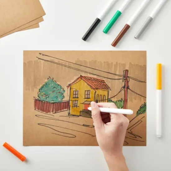 Sustainable Greetings 50 Sheets Brown Kraft Paper for Wedding, Party Invitations, Announcements, Drawing, DIY Projects, Letter Size, 176gsm, 8.5 x 11" image {1}