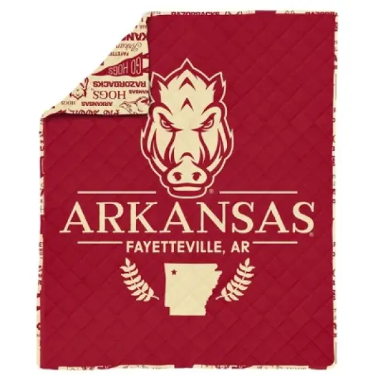 NCAA Arkansas Razorbacks 60 x 80 Quilted Throw Blanket image {5}