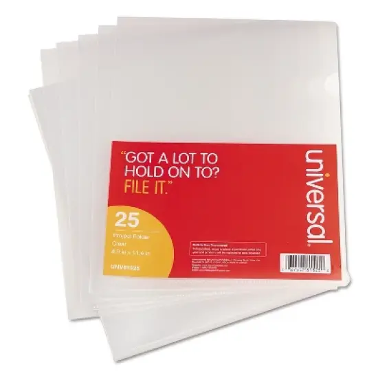 Universal Project Folders Jacket Poly Letter Clear 25/Pack 81525 image {1}