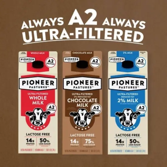 Pioneer Pastures Lactose Free A2 Chocolate 2% Reduced Fat Milk - 59 fl oz image {8}