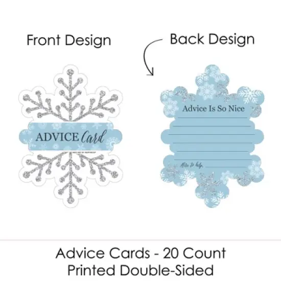 Big Dot of Happiness Winter Wonderland - Wish Card Snowflake Holiday Party and Winter Wedding Activities - Shaped Advice Cards Game - Set of 20 image {2}