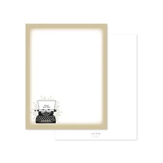 Paper Frenzy Happy New Year Typewriter Holiday Letterhead Paper Pack of 75 image {1}