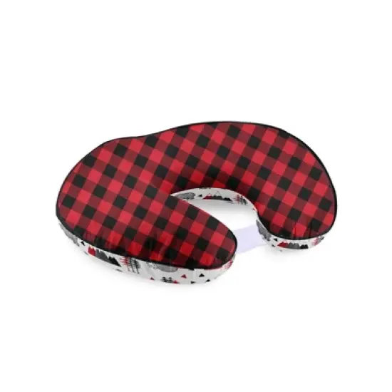 Bacati - 3 pc Lumberjack Red Black Gray Boys Hugster Feeding & Infant Support Nursing Pillow image {7}