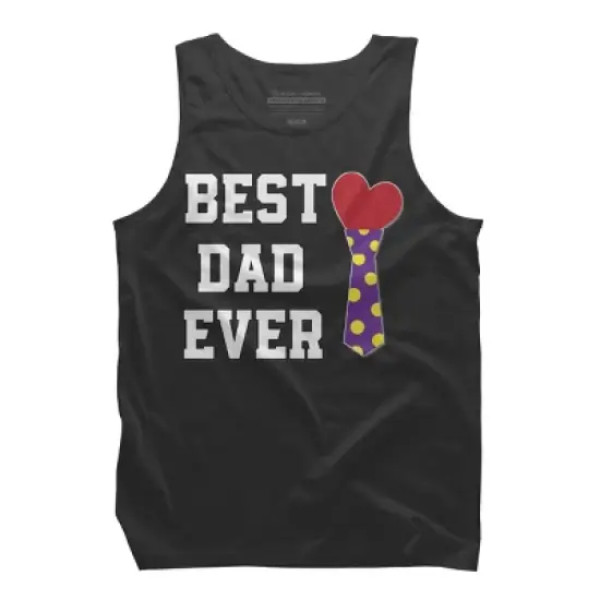 Men's Design By Humans Best Dad Ever Heart Tie By sukhendu12 Tank Top image {3}