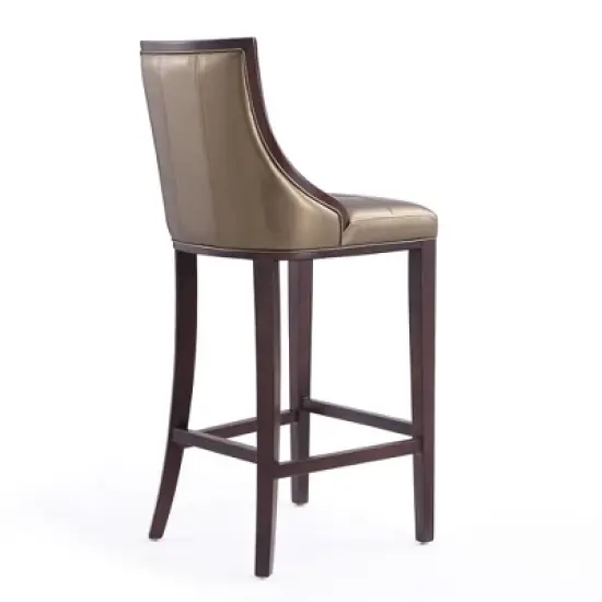 Fifth Avenue Upholstered Beech Wood Faux Leather Barstool - Manhattan Comfort image {4}