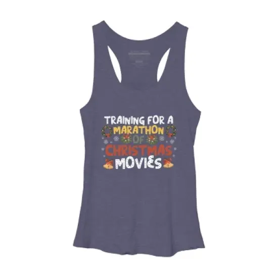 Women's Design By Humans Training For A Marathon Of Christmas Movies By Thingsandthings Racerback Tank Top image {4}