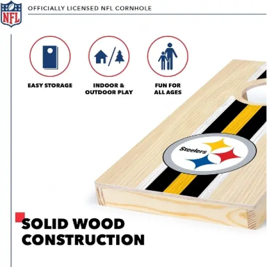 NFL Pittsburgh Steelers 1'x2' Wood Cornhole Set image {2}