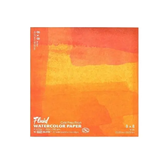 Global Art Fluid Cold Press Watercolor Paper 8" X 8" Block Pack Of 2 (98787-Pk2) 98787-PK2 image {1}