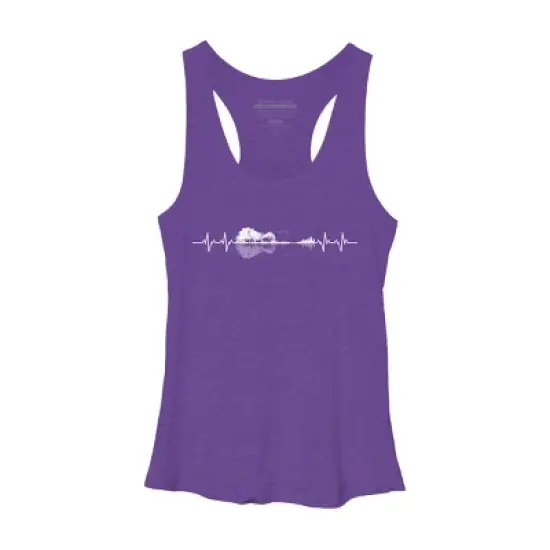 Women's Design By Humans Nature Guitar Heart Beat By Maryedenoa Racerback Tank Top image {5}