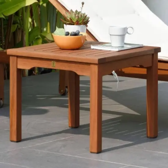 Amazonia Eucalyptus Square DaiLanh Outdoor Patio Coffee Table Teak Finish: All-Weather Design image {1}