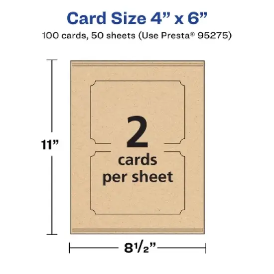 Avery Printable Scalloped Postcards, 4" x 6", Kraft Brown, 100ct image {4}