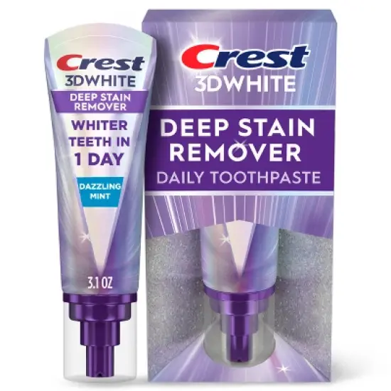 Crest 3D White Deep Stain Remover Daily Toothpaste - Dazzling Mint image {12}