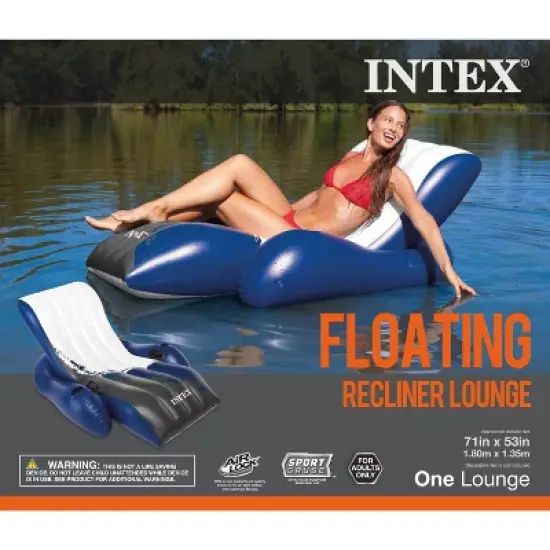 intex Floating Lounge Pool Recliner Lounger with Cup Holders | 58868EP image {5}