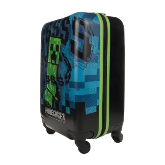 Minecraft Creeper Kids' Hardside Carry On Suitcase - Black image {3}