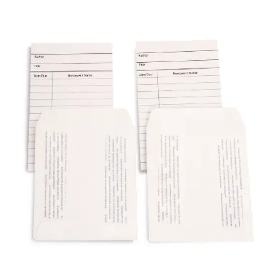 Hygloss Library Cards & Self-Adhesive Pockets Combo, White, 30 Each/60 Pieces Per Pack, 3 Packs image {1}