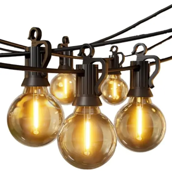 Itopfox Outdoor String Lights, 50FT 25 G40 Bulbs Shatterproof Patio Lights, IP65 Waterproof Dimmable Hanging Connectable Globe LED for Backyard image {9}