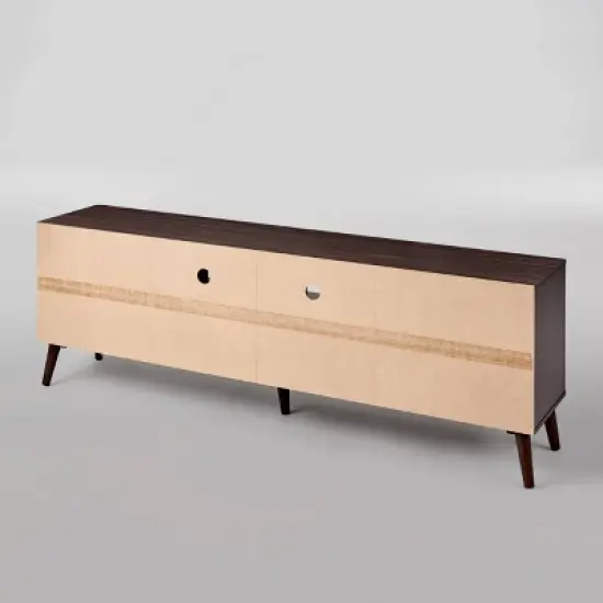 2pc Daru Mid-Century Entertainment Center Set Walnut - Christopher Knight Home image {3}