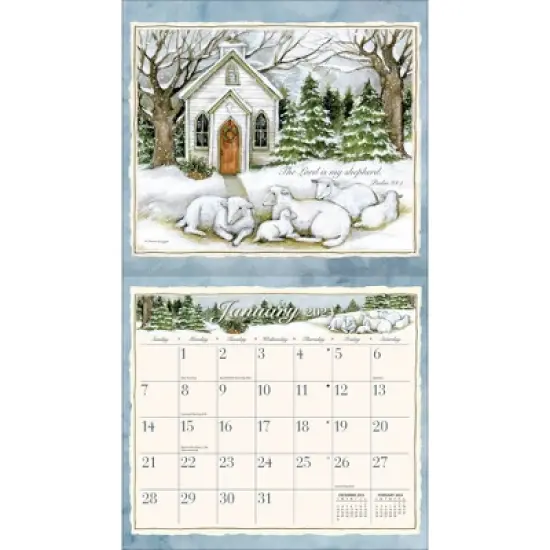 Lang 2024 Wall Calendar 24"x12" The Lord Is My Shepherd image {1}