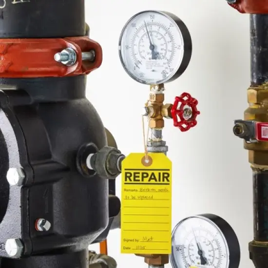 Juvale 100-Pack Repair Required Tags, Yellow Service Tags for Broken Equipment, Maintenance, Production Machinery Notice Tags, 2.6 x 5.25 In image {1}