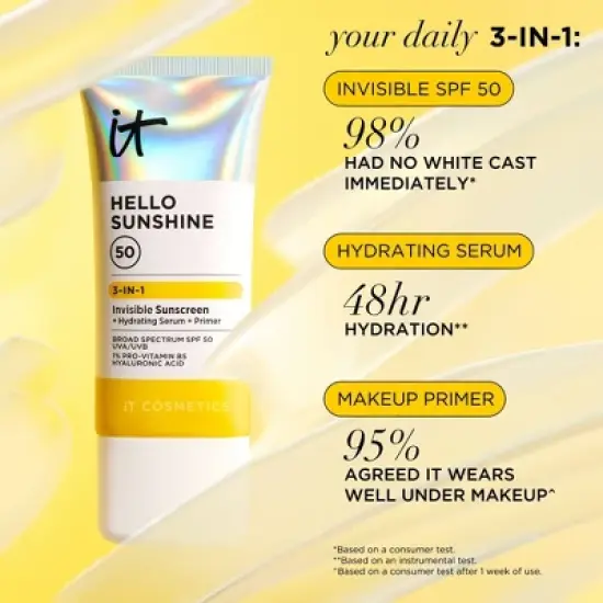 IT Cosmetics Hello Sunshine Invisible Face Sunscreen - SPF 50 - Ulta Beauty image {2}