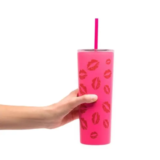 Mean Girls x Dragon Glassware 24 oz Vacuum Insulated Tumbler with Lid and Straws Burn Book image {9}