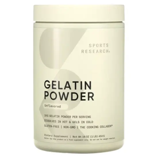 Sports Research Gelatin Powder, Unflavored, 1 lb (454 g) image {3}