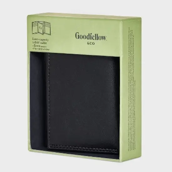 Men's RFID Trifold Wallet - Goodfellow & Co&trade; Black image {1}