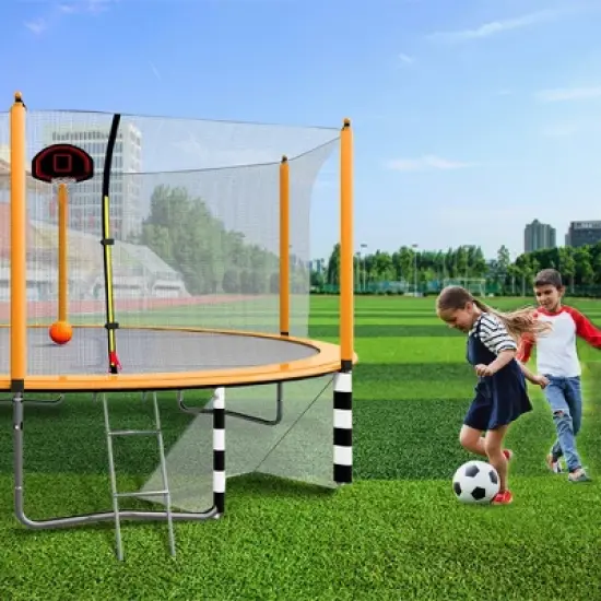 15FT Recreational Trampolines For Kids Teens Stainless Steel Frame With Basketball Hoop System Outdoor Large Trampoline With Net For Indoor Outdoor image {2}