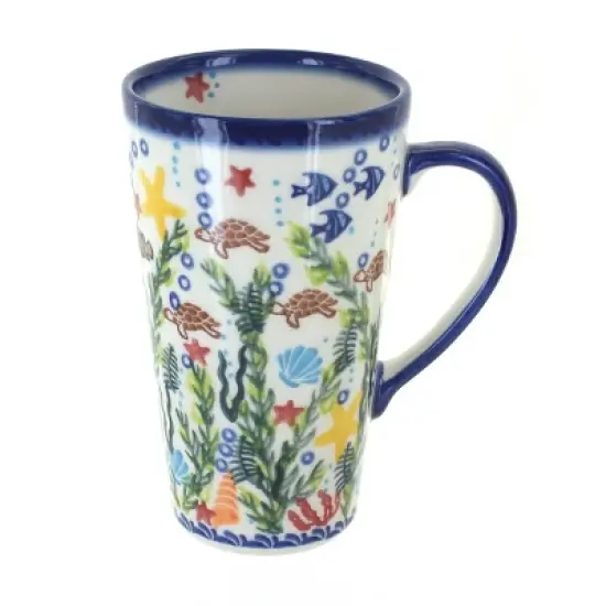 Blue Rose Polish Pottery 468 Vena Large Coffee Mug image {3}